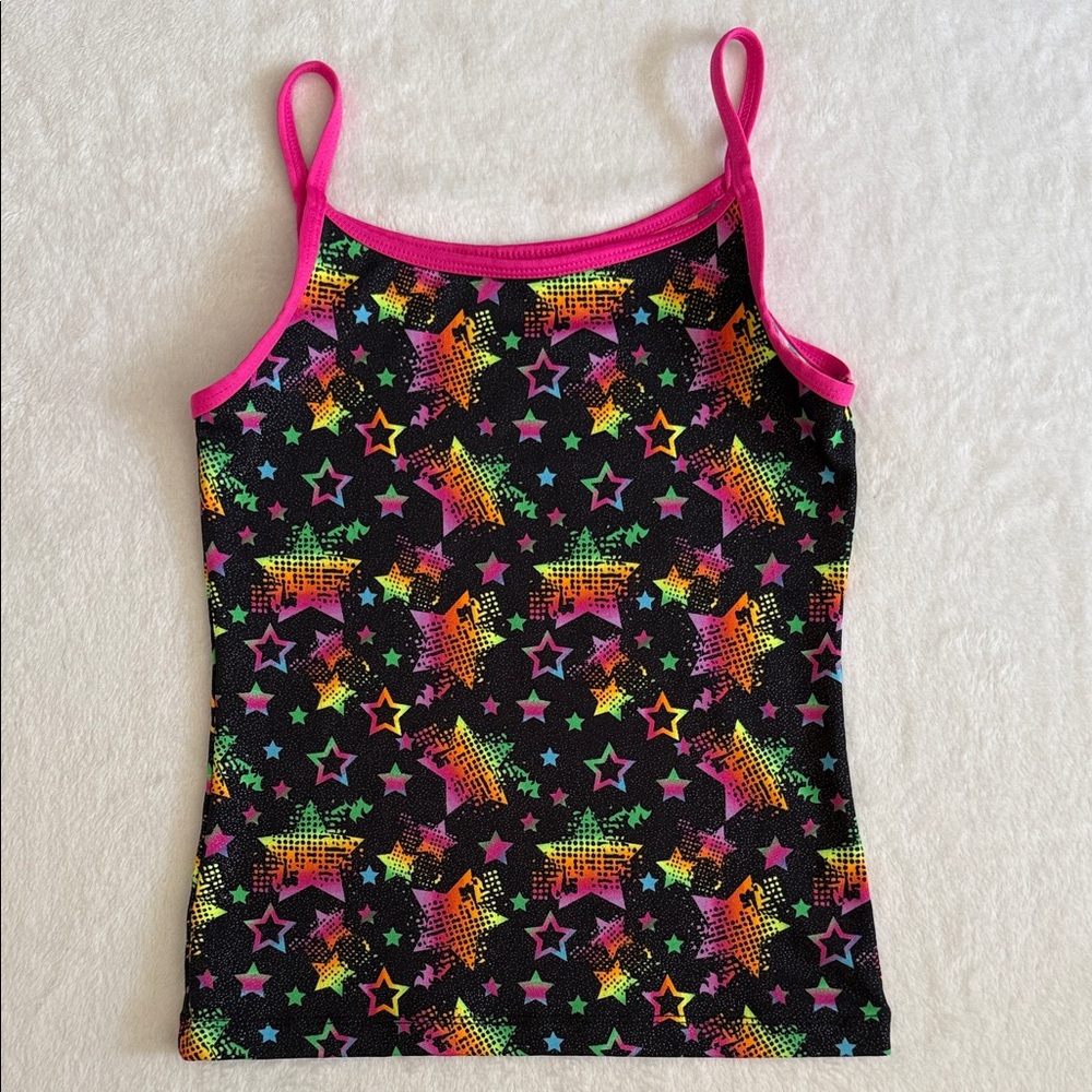 {Danskin} Freestyle | Shimmer Star Print Gymnastics Dance Cami Top (L 10/12)